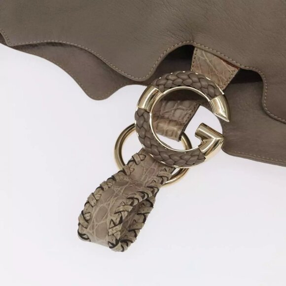 GUCCI Shoulder Bag Leather 2way Gray Silver 232931 Auth - Picture 6 of 16